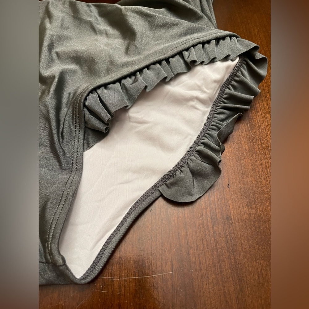 NWT Cupshe Pewter Gray One Piece Swimsuit - Picture 6 of 9